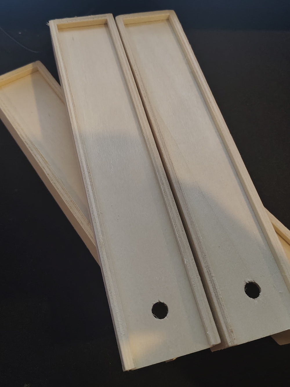 Unbranded Natural Wood Tray Organizers - Set of 3